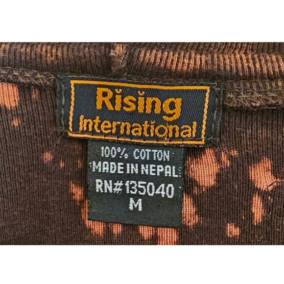 Rising International Floral Patchwork Long Hooded Boho Jacket M - Picture 2 of 5